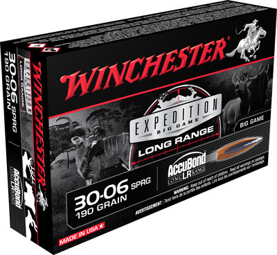 Winchester S3006LR Expedition Big Game Nosler AccuBond Long-Range 190 Grain .30-06 Springfield 2750 fps