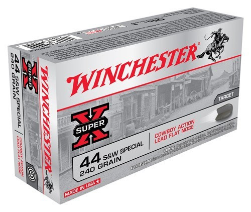 Winchester USA44CB USA Super X Cowboy Action Lead Flat Nose 240 Grain .44 S&W Special 750 fps