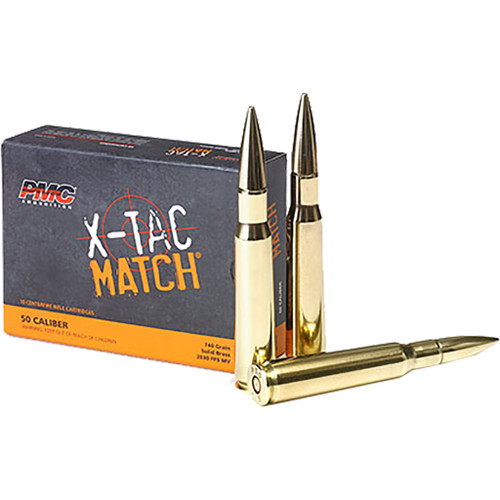 PMC 50XM X-Tac Match Solid Brass 740 Grain .50 BMG 2830 fps
