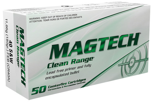 Magtech CR40A Clean Range Protection Fully Encapsulated Bullet Flat 180 Grain .40 S&W 990 fps
