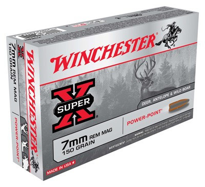Winchester 7mm Remington Mag Super-X 150gr Power-Point Ammo