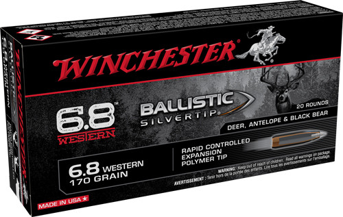 Winchester 6.8 Western Ballistic Silvertip 170gr Polymer Tip Ammo