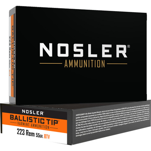 Nosler .223 Remington Varmint 55gr Ballistic Tip SP Ammo