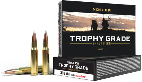 Nosler 60056 Trophy Grade Nosler AccuBond 150 Grain .308 Win / 7.62x51mm 2875 fps