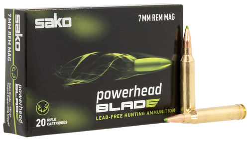 Sako 7mm Rem Mag PowerHead Blade 140gr Tipped Expanding Copper Ammo