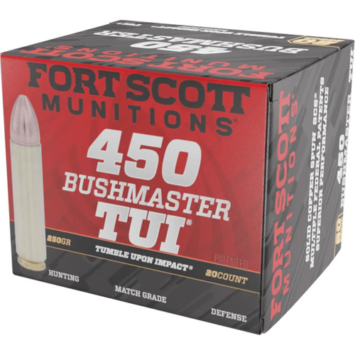 Fort Scott Munitions 450BM250SCV1 Tumble Upon Impact (TUI) Solid Copper Spun 250 Grain .450 Bushmaster 2261 fps