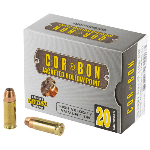 CorBon Self Defense 38 Super 115 Grain Jacketed Hollow Point +P 20 Round Box 38X11520