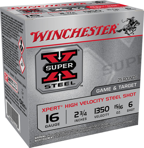Winchester Xpert Game & Target HIgh Velocity 16 Gauge 2.75 in 15/16 oz #6