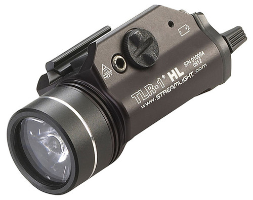 Streamlight, TLR-1 HL, High Lumen Rail Mounted Tactical Light, C4 LED, 1000 Lumens, Strobe, Black, 2x CR123 Batteries