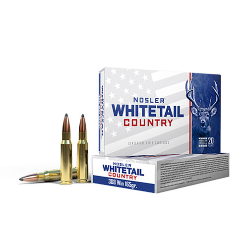 Nosler .308 Win / 7.62x51mm Whitetail Country 165gr JSP Ammo