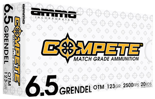 Ammo Inc 6.5mm Grendel Match 123gr BTHP Ammo
