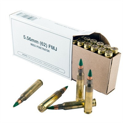 Winchester 5.56x45mm NATO M855 62gr FMJ Green Tip Ammo