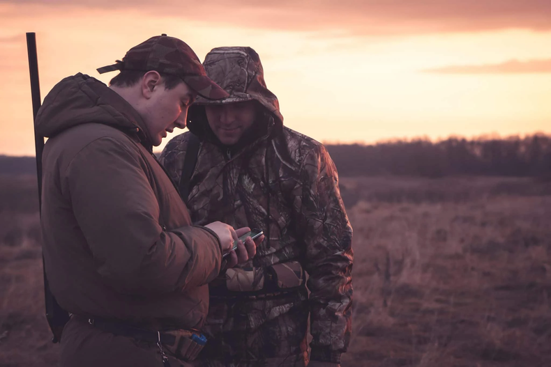 Hunters at dusk