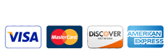 We Accept VISA, Mastercard, Discover, & American Express as forms of payment