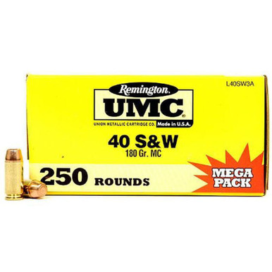 ington Ammunition L40SW3A UMC 40 S&W 180 Gr Full Metal Jacket (FMJ) Ammo