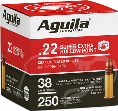 ILA 22LR HIGH VEL 1280FPS-38GR PLATED HP 250RD 8BX/CS Ammo