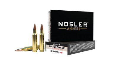 ler Match Grade .22 Nosler Custom Competition Hollow Point Boat Tail 77 Grain Ammo