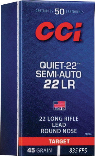  975CC Quiet-22 Lead Round Nose 45 Grain .22 Long Rifle 835 Fps Ammo