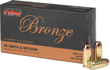  40E Bronze Full Metal Jacket Flat Point 180 Grain .40 S&W 985 Fps Ammo