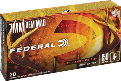 eral F7RFS1 Boat Tail Fusion Soft Point 150 Grain 7mm Remington Mag 3050 Fps Ammo