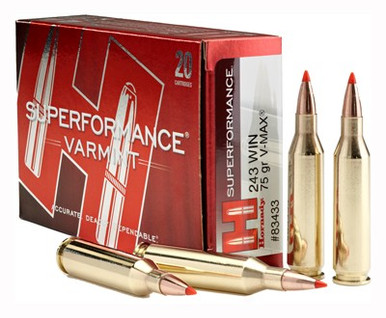 nady 83433 Superformance Varmint Hornady V-Max 75 Grain .243 Winchester 3580 Fps Ammo