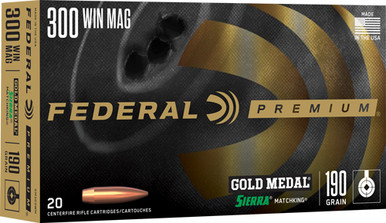 eral GM300WM Premium Gold Medal Sierra MatchKing Boat Tail Hollow Point 190 Grain .300 Winchester Mag 2900 Fps Ammo