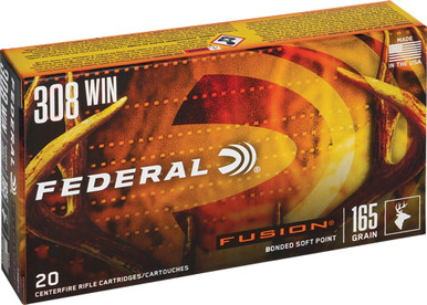 eral F308FS2 Boat Tail Fusion Soft Point 165 Grain .308 Win / 7.62x51mm 2700 Fps Ammo