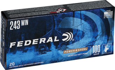 eral 243B PowerShok Jacketed Soft Point 100 Grain .243 Winchester 2960 Fps Ammo