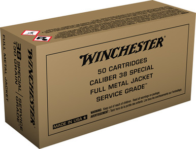 chester SG38W Service Grade Full Metal Jacket Flat Nose 130 Grain .38 Special 800 Fps Ammo