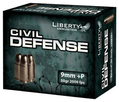 erty Ammunition LACD9014 Civil Defense Protection Lead Free Fragmenting Hollow Point 50 Grain 9mm Luger/Parabellum 2000 Fps Ammo