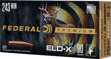 eral P243ELDX1 Premium ELD-X Extremely Low Drag-eXpanding 90 Grain .243 Winchester 3150 Fps Ammo