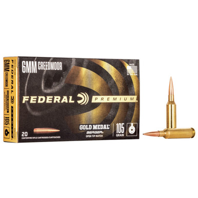 eral GM6CRDBH1 Premium Gold Medal Berger Hybrid Open Tip Match 105 Grain 6mm Creedmoor 3025 Fps Ammo