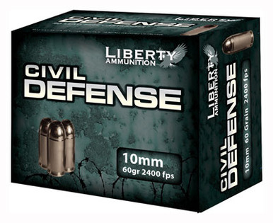 erty Ammunition LACD10032 Civil Defense Protection Lead Free Fragmenting Hollow Point 60 Grain 10mm Auto 2400 Fps Ammo