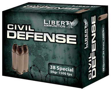 erty Ammunition LACD38025 Civil Defense Protection Lead Free Fragmenting Hollow Point 50 Grain .38 Special 1500 Fps Ammo