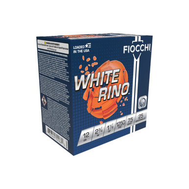 cchi 12WRNO75 Exacta Target White Rino Target 12 Gauge 2-3/4 1-1/8oz #7.5 1250 Fps Ammo