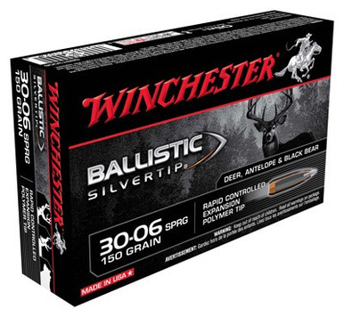 chester SBST3006 Ballistic Silvertip Rapid Controlled Expansion Polymer Tip 150 Grain .30-06 Springfield 2900 Fps Ammo