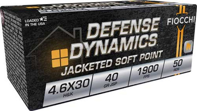 cchi 46EXB Defense Dynamics Jacketed Soft Point 40 Grain 4.6x30mm HK 1900 Fps Ammo