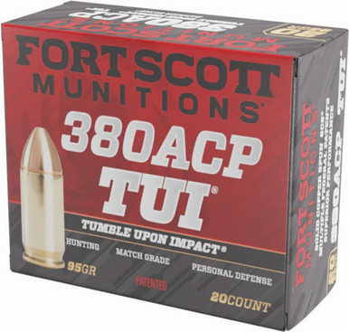 t Scott Munitions 380095SCV Tumble Upon Impact (TUI) Solid Copper Spun 95 Grain .380 ACP/Auto 940 Fps Ammo