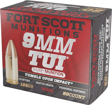 t Scott Munitions 9MM125SCVSS Tumble Upon Impact (TUI) Solid Copper Spun 125 Grain 9mm Luger/Parabellum 950 Fps Ammo