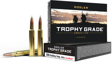 ler 60076 Trophy Grade Nosler AccuBond 160 Grain .280 Ackley 2950 Fps Ammo