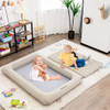 2-in-1 Multi-Purpose Inflatable Toddler Travel Bed Air Mattress Set with Electric Pump-Gray