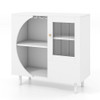 Kitchen Sideboard with Glasses Holder for Living Room Dining Room-White