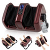Foot and Calf Massager with Heat Shiatsu Deep Kneading Rolling Smart Electric Leg Massager-Red - Co