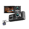 3 Channel Dash Cam Front And Rear Inside; 1080P Dash IR Night Vision; Loop Recording Car DVR Camera