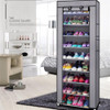 US 9 Tiers Shoe Storage Cabinet Shoe  Rack With Dustproof Cover Closet Organizer gray