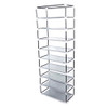 US 9 Tiers Shoe Storage Cabinet Shoe  Rack With Dustproof Cover Closet Organizer gray