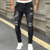 Color: Brown, Size: XL Men's Punk Hip Hop Black Fashion Jeans Spring summer Ne