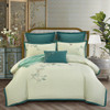 Color: Green, Size: 200 230cm - 4-piece embroidered bedding set