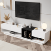 ON-TREND Sleek and Stylish TV Stand with Perfect Storage Solution, Two-tone Media Console for TVs U
