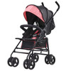 VEVOR Lightweight Stroller Compact Easy Fold Adjustable Backrest Black/Pink